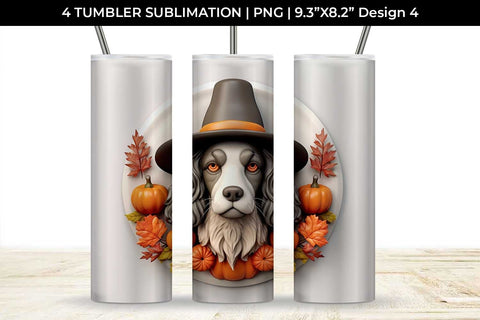 3D Halloween Cocker Spaniel Dog Tumbler Wrap 20 oz Sublimation PNG Bundle Free For Commercial Use Sublimation Sintegra 