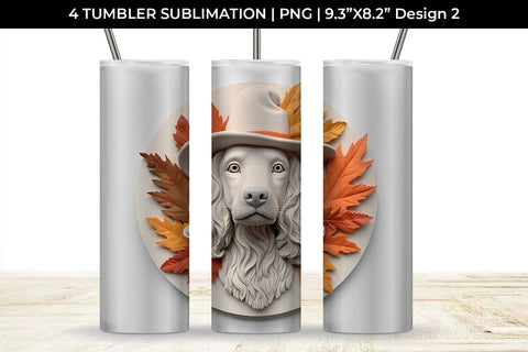 3D Halloween Cocker Spaniel Dog Tumbler Wrap 20 oz Sublimation PNG Bundle Free For Commercial Use Sublimation Sintegra 