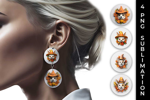 3D Halloween Corgi Dog Earrings Sublimation PNG Bundle Free For Commercial Use Sublimation Sintegra 