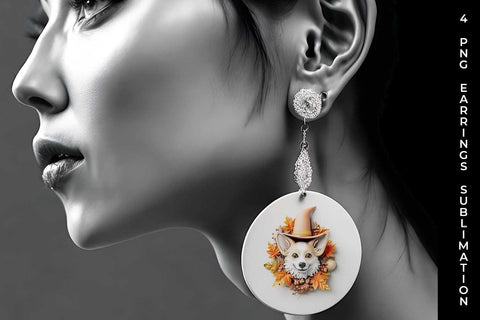 3D Halloween Corgi Dog Earrings Sublimation PNG Bundle Free For Commercial Use Sublimation Sintegra 