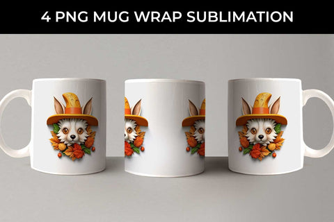 3D Halloween Corgi Dog Mug Wrap Sublimation PNG Bundle Free For Commercial Use Sublimation Sintegra 