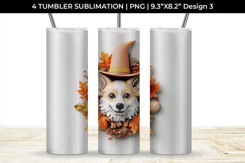 3D Halloween Corgi Dog Tumbler Wrap 20 oz Sublimation PNG Bundle Free For Commercial Use Sublimation Sintegra 