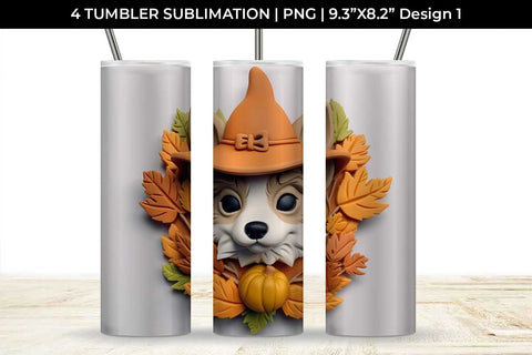 3D Halloween Corgi Dog Tumbler Wrap 20 oz Sublimation PNG Bundle Free For Commercial Use Sublimation Sintegra 