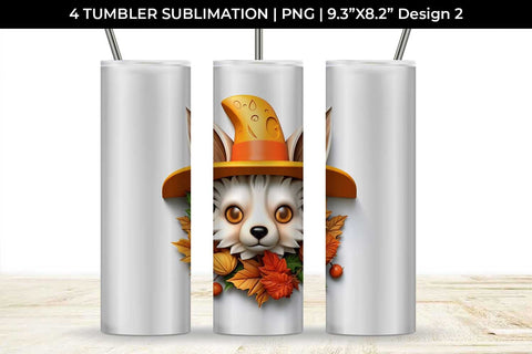 3D Halloween Corgi Dog Tumbler Wrap 20 oz Sublimation PNG Bundle Free For Commercial Use Sublimation Sintegra 
