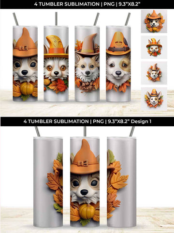 3D Halloween Corgi Dog Tumbler Wrap 20 oz Sublimation PNG Bundle Free For Commercial Use Sublimation Sintegra 