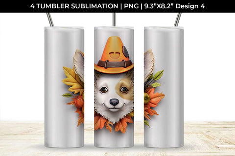 3D Halloween Corgi Dog Tumbler Wrap 20 oz Sublimation PNG Bundle Free For Commercial Use Sublimation Sintegra 