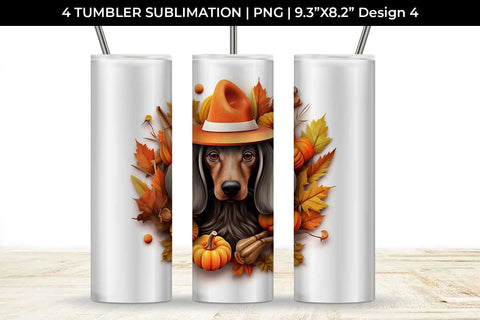 3D Halloween Dachshund Dog Tumbler Wrap 20 oz Sublimation PNG Bundle Free For Commercial Use Sublimation Sintegra 