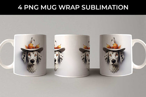 3D Halloween Dalmatian Dog Mug Wrap Sublimation PNG Bundle Free For Commercial Use Sublimation Sintegra 