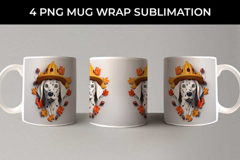 3D Halloween Dalmatian Dog Mug Wrap Sublimation PNG Bundle Free For Commercial Use Sublimation Sintegra 