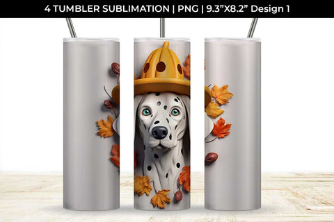 3D Halloween Dalmatian Dog Tumbler Wrap 20 oz Sublimation PNG Bundle Free For Commercial Use Sublimation Sintegra 