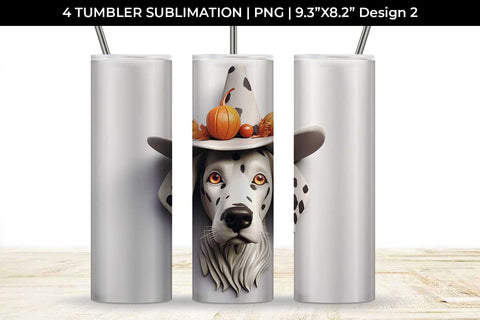 3D Halloween Dalmatian Dog Tumbler Wrap 20 oz Sublimation PNG Bundle Free For Commercial Use Sublimation Sintegra 
