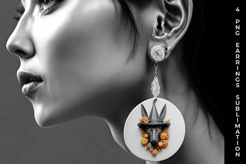 3D Halloween Doberman Dog Earrings Sublimation PNG Bundle Free For Commercial Use Sublimation Sintegra 