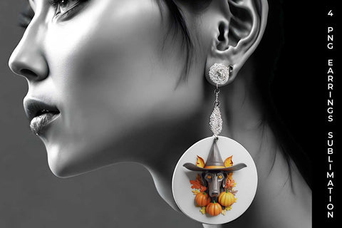 3D Halloween Doberman Dog Earrings Sublimation PNG Bundle Free For Commercial Use Sublimation Sintegra 