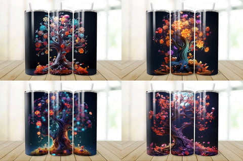 3D Halloween Eerie Tree Tumbler Bundle Sublimation Regulrcrative 