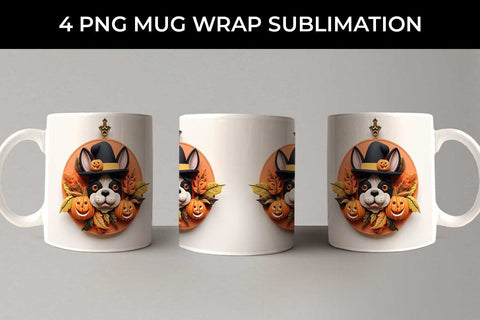 3D Halloween French Bulldog Dog Mug Wrap Sublimation PNG Bundle Free For Commercial Use Sublimation Sintegra 