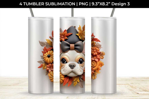 3D Halloween French Bulldog Dog Tumbler Wrap 20 oz Sublimation PNG Bundle Free For Commercial Use Sublimation Sintegra 