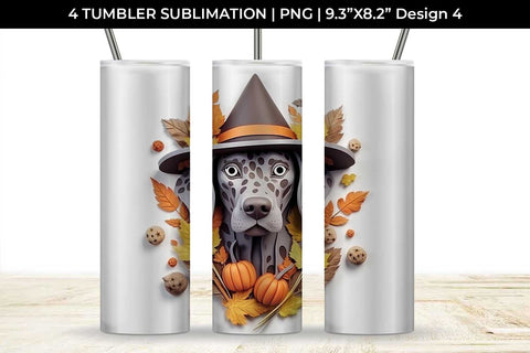 3D Halloween German Shorthaired Dog Tumbler Wrap 20 oz Sublimation PNG Bundle Free For Commercial Use Sublimation Sintegra 