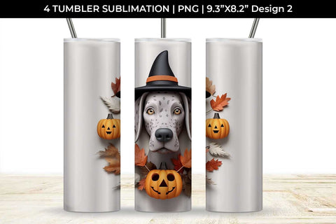 3D Halloween German Shorthaired Dog Tumbler Wrap 20 oz Sublimation PNG Bundle Free For Commercial Use Sublimation Sintegra 