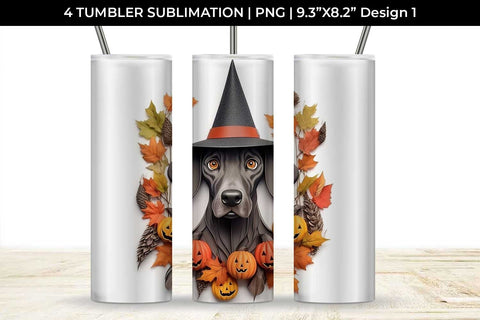 3D Halloween German Shorthaired Dog Tumbler Wrap 20 oz Sublimation PNG Bundle Free For Commercial Use Sublimation Sintegra 