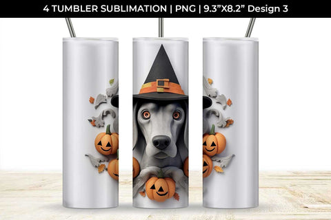 3D Halloween German Shorthaired Dog Tumbler Wrap 20 oz Sublimation PNG Bundle Free For Commercial Use Sublimation Sintegra 