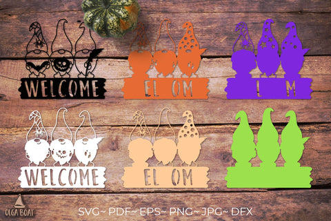 3d halloween gnome svg | Halloween welcome sign SVG Olga Boat Design 