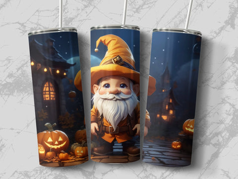 3D Halloween Gnome Tumbler wrap Sublimation Luvleigh Digitals 