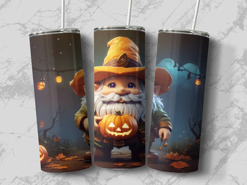 3D Halloween Gnome tumbler wrap Sublimation Luvleigh Digitals 