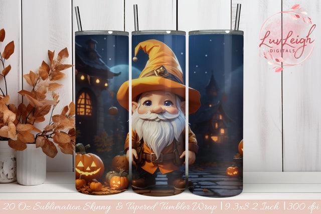 3D Halloween Gnome Tumbler wrap Sublimation Luvleigh Digitals 