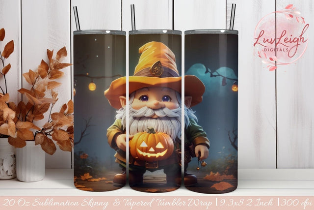 3D Halloween Gnome tumbler wrap Sublimation Luvleigh Digitals 