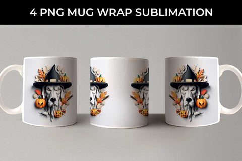 3D Halloween Great Dane Dog Mug Wrap Sublimation PNG Bundle Free For Commercial Use Sublimation Sintegra 