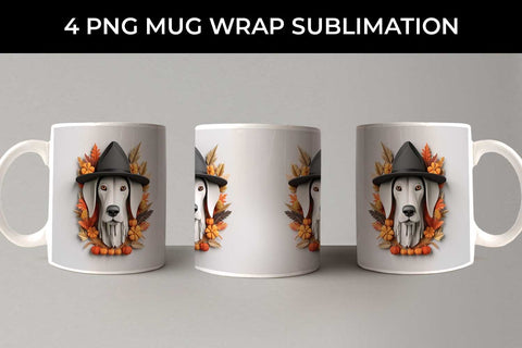3D Halloween Great Dane Dog Mug Wrap Sublimation PNG Bundle Free For Commercial Use Sublimation Sintegra 
