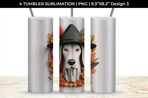 3D Halloween Great Dane Dog Tumbler Wrap 20 oz Sublimation PNG Bundle Free For Commercial Use Sublimation Sintegra 