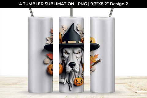 3D Halloween Great Dane Dog Tumbler Wrap 20 oz Sublimation PNG Bundle Free For Commercial Use Sublimation Sintegra 