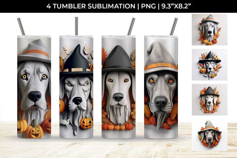 3D Halloween Great Dane Dog Tumbler Wrap 20 oz Sublimation PNG Bundle Free For Commercial Use Sublimation Sintegra 