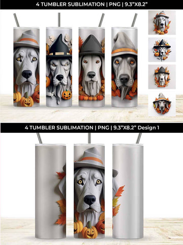 3D Halloween Great Dane Dog Tumbler Wrap 20 oz Sublimation PNG Bundle Free For Commercial Use Sublimation Sintegra 