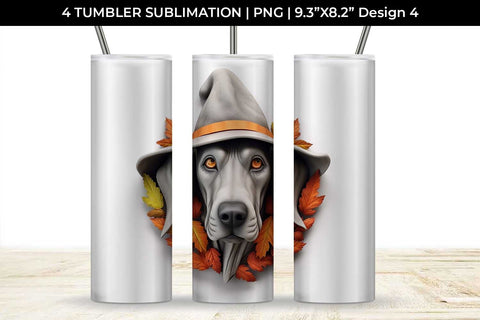 3D Halloween Great Dane Dog Tumbler Wrap 20 oz Sublimation PNG Bundle Free For Commercial Use Sublimation Sintegra 