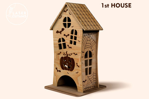 3D HALLOWEEN HOUSES Bundle SVG LaserCutano 