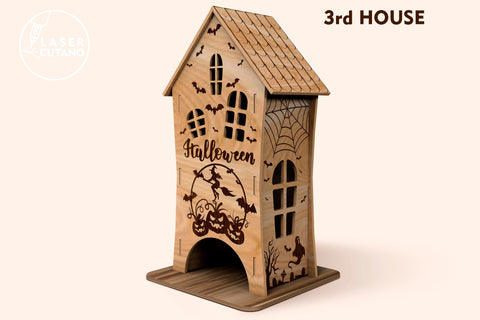 3D HALLOWEEN HOUSES Bundle SVG LaserCutano 