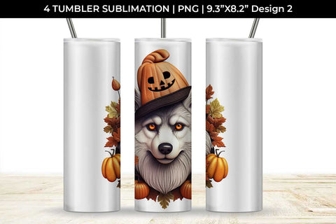 3D Halloween Husky Dog Tumbler Wrap 20 oz Sublimation PNG Bundle Free For Commercial Use Sublimation Sintegra 