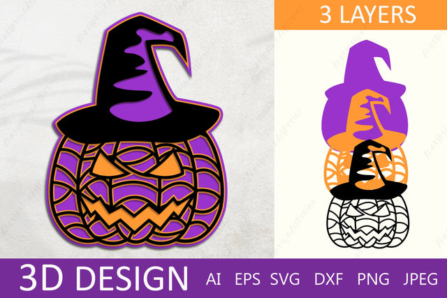 3d halloween jack o lantern svg, Spooky 3d layered papercut, Halloween decor 3D Paper AnastasiyaArtDesign 