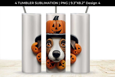 3D Halloween Jack Russell Dog Tumbler Wrap 20 oz Sublimation PNG Bundle Free For Commercial Use SVG Sintegra 