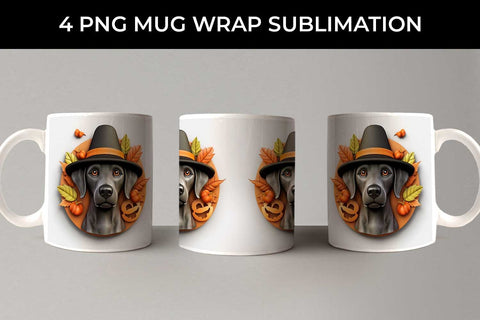 3D Halloween Labrador Retriever Dog Mug Wrap Sublimation PNG Bundle Free For Commercial Use Sublimation Sintegra 