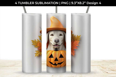 3D Halloween Labrador Retriever Dog Tumbler Wrap 20 oz Sublimation PNG Bundle Free For Commercial Use Sublimation Sintegra 