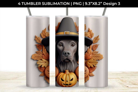 3D Halloween Labrador Retriever Dog Tumbler Wrap 20 oz Sublimation PNG Bundle Free For Commercial Use Sublimation Sintegra 