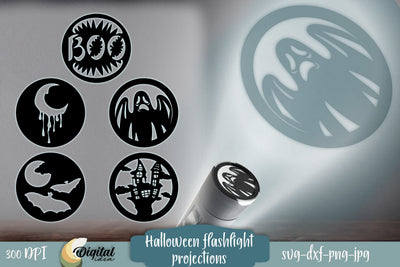 3D Halloween Paper Cut. Halloween Flashlight Projections. 3D Paper Evgenyia Guschina 