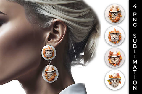 3D Halloween Pomeranian Dog Earrings Sublimation PNG Bundle Free For Commercial Use Sublimation Sintegra 