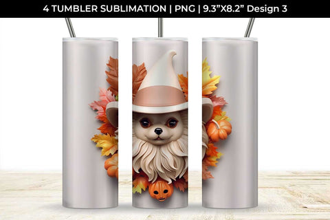 3D Halloween Pomeranian Dog Tumbler Wrap 20 oz Sublimation PNG Bundle Free For Commercial Use Sublimation Sintegra 