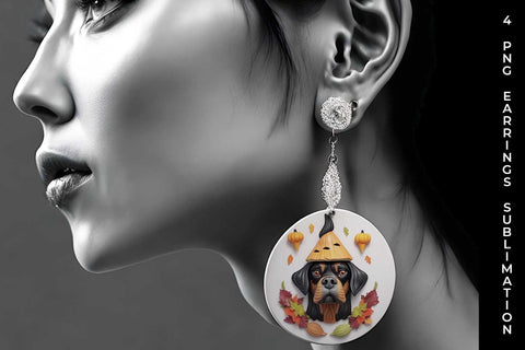 3D Halloween Rottweiler Dog Earrings Sublimation PNG Bundle Free For Commercial Use Sublimation Sintegra 