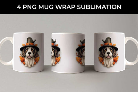 3D Halloween Saint Bernard Dog Mug Wrap Sublimation PNG Bundle Free For Commercial Use Sublimation Sintegra 
