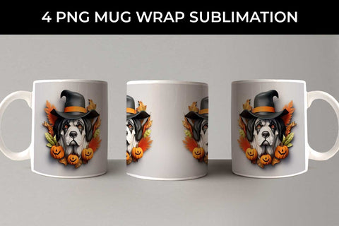 3D Halloween Saint Bernard Dog Mug Wrap Sublimation PNG Bundle Free For Commercial Use Sublimation Sintegra 